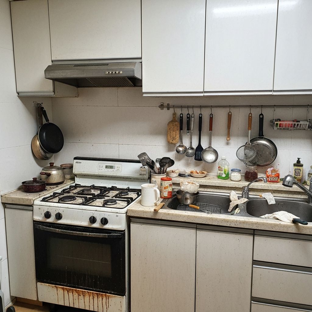 주방 청소 청소 전